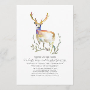Invitaciones a la boda de Deer Rustic Woodland