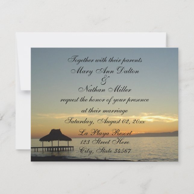 Invitaciones a la boda de domingo en República Dom (Anverso)