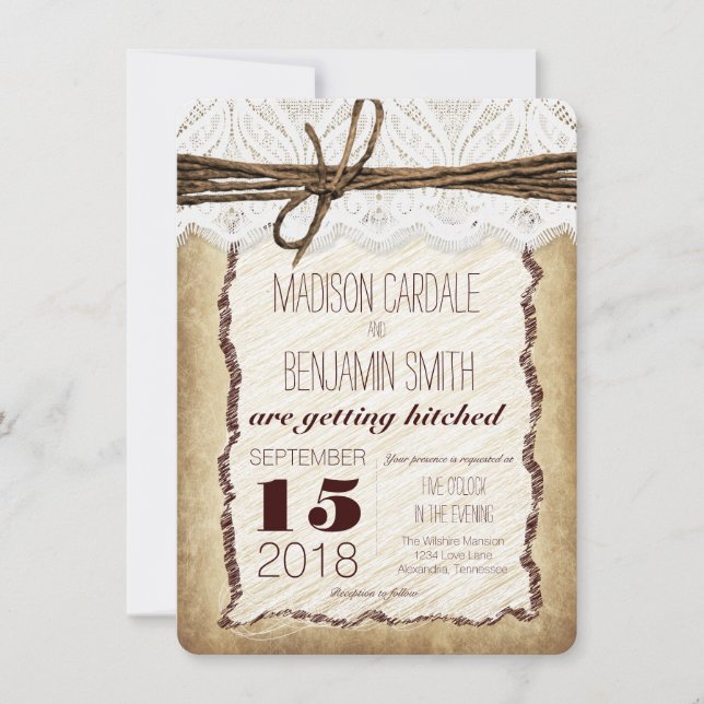 Invitaciones a la boda de dos veces a la pareja de (Anverso)