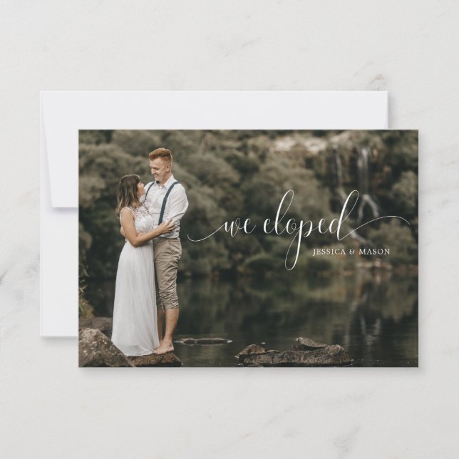 Invitaciones a la boda de Elopement con fotos (Anverso)