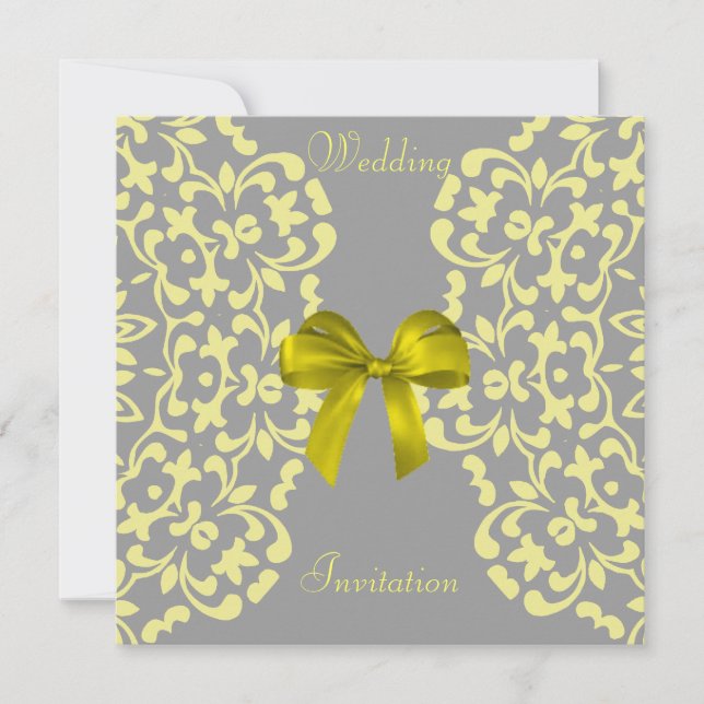 Invitaciones a la boda de encaje de Bonito gris am (Anverso)
