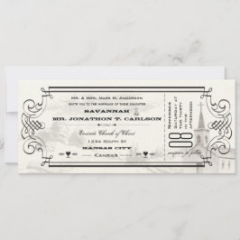 Invitaciones a la boda de entradas de marfil y cap