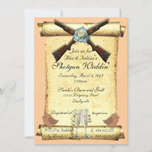 Invitaciones a la boda de escopeta en una sonda bl
