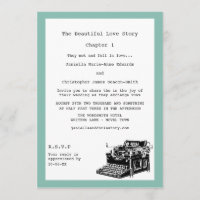 Invitaciones a la boda de escritores de máquina de