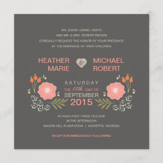 Invitaciones a la boda de estilo formal floral rús