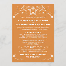 Invitaciones a la boda de estilo sur de Naranja qu