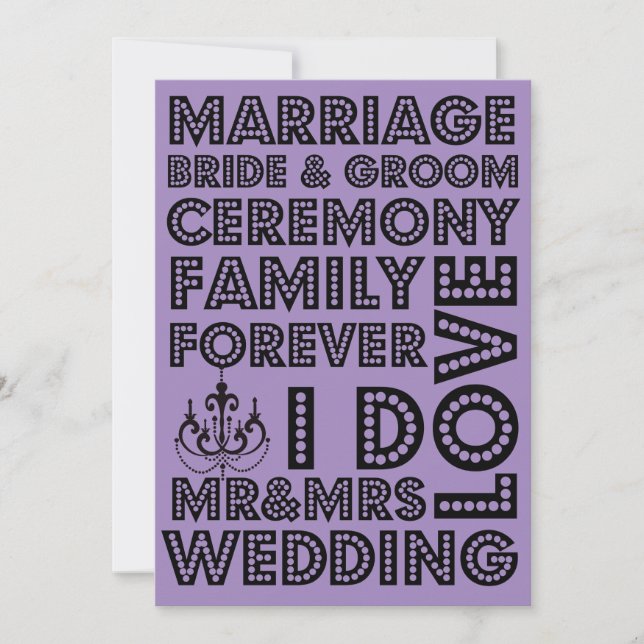 Invitaciones a la boda de estilo Vegas (Anverso)