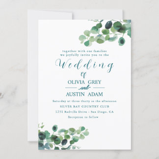 Invitaciones a la boda de Eucalyptus Wreath y Gree