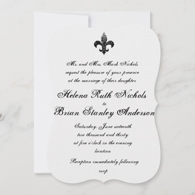 Invitaciones a la boda de Fleur De Lis (Anverso)