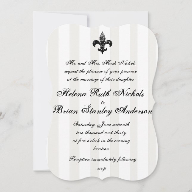 Invitaciones a la boda de Fleur De Lis (Anverso)