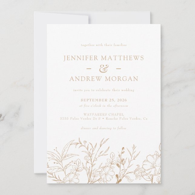 Invitaciones a la boda de Floral Boho (Anverso)