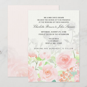 Invitaciones a la boda de Floral Moderna en el jar
