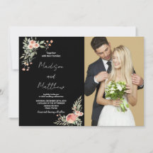 Invitaciones a la boda de flores con foto