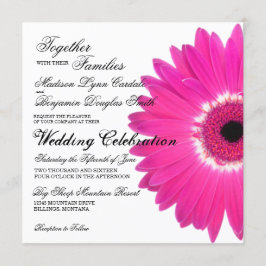 Invitaciones a la boda de flores de Gerber Daisy P