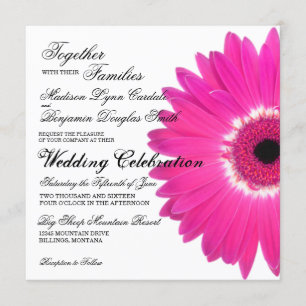 Invitaciones a la boda de flores de Gerber Daisy P