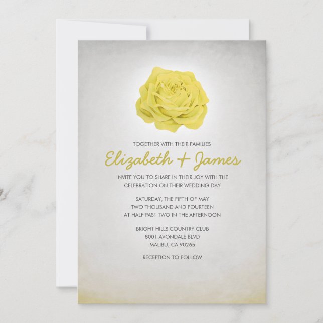 Invitaciones a la boda de flores de moda (Anverso)