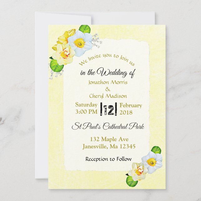 Invitaciones a la boda de flores de primavera amar (Anverso)