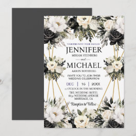 Invitaciones a la boda de Flores Florales en Blanc