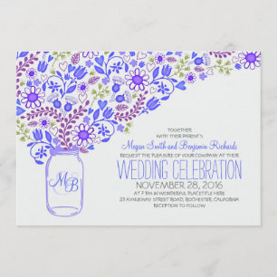 invitaciones a la boda de flores lindas del tarro 