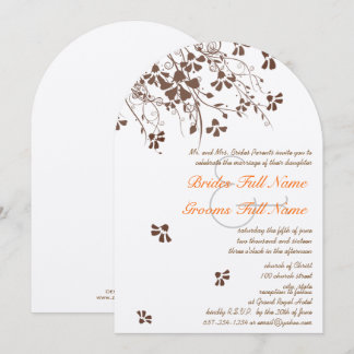 Invitaciones a la boda de Flores Marrones