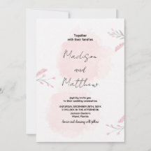 Invitaciones a la boda de flores rosadas