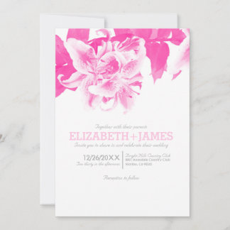 Invitaciones a la boda de flores rosadas