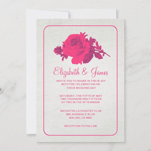 Invitaciones a la boda de flores rusticas caliente (Anverso)