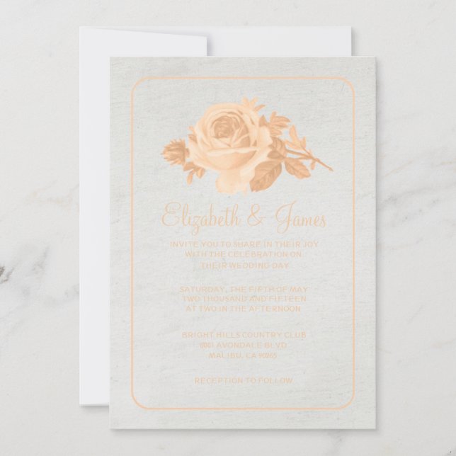 Invitaciones a la boda de Flores y Flores Rústicas (Anverso)