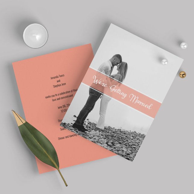 Invitaciones a la boda de fotos con guiones elegan (Subido por el creador)