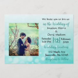 Invitaciones a la boda de fotos de burbujas verde