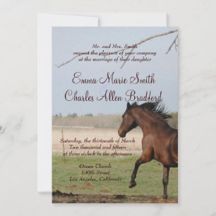 Invitaciones a la boda de fotos de caballos en cur
