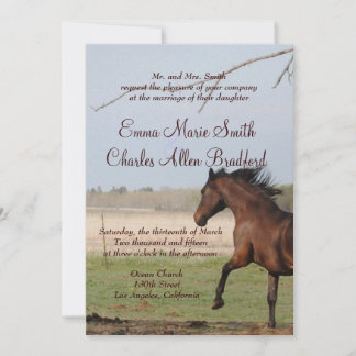 Invitaciones a la boda de fotos de caballos en cur