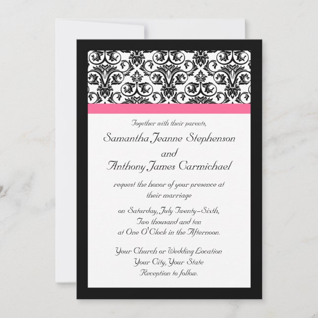 Invitaciones a la boda de Fuchsia en Victoria (Anverso)
