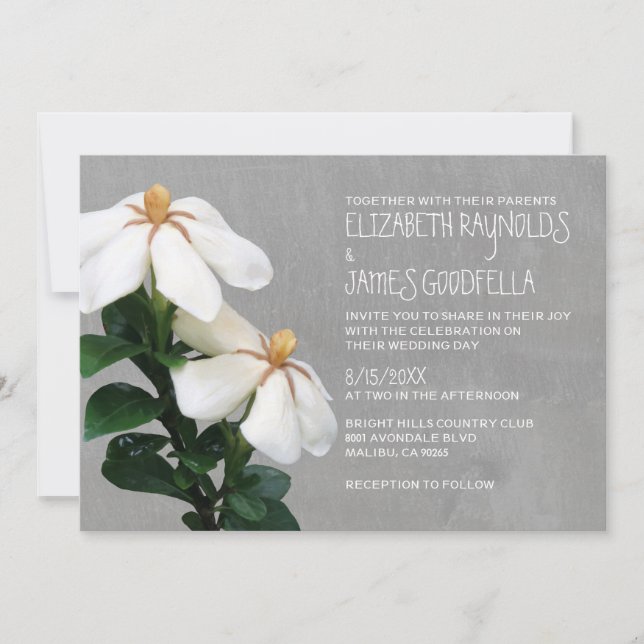 Invitaciones a la boda de Gardenias (Anverso)