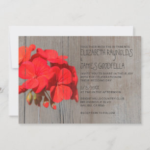 Invitaciones a la boda de geranio ruso