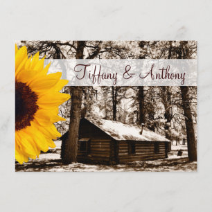 Invitaciones a la boda de girasol en cabina de reg