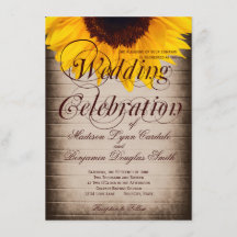 Invitaciones a la boda de girasoles en el campo rú