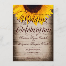 Invitaciones a la boda de girasoles en el campo rú