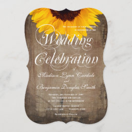 Invitaciones a la boda de girasoles en el campo rú