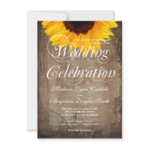 Invitaciones a la boda de girasoles en el campo rú