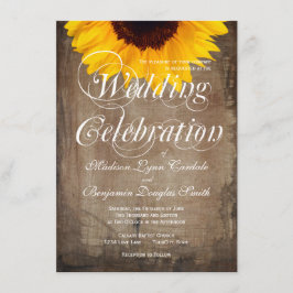 Invitaciones a la boda de girasoles en el campo rú