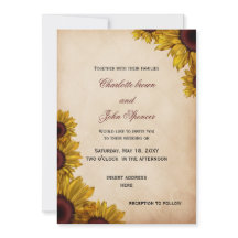 Invitaciones a la boda de girasoles rusos