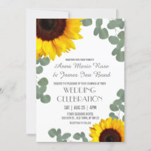 Invitaciones a la boda de girasoles rusos