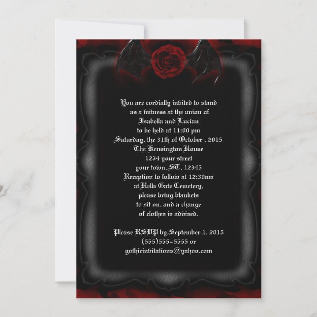 Invitaciones a la boda de Gótico con marco de Demo (Anverso)