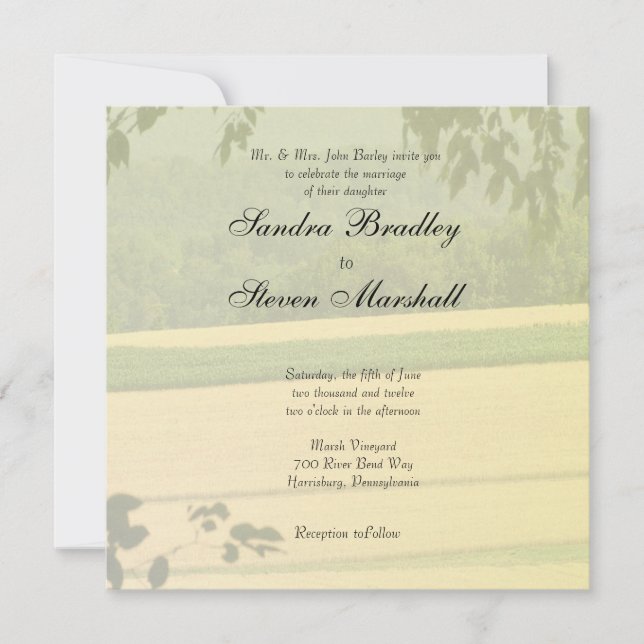 Invitaciones a la boda de granja (Anverso)