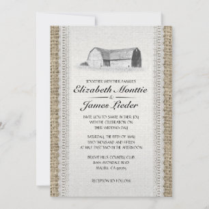 Invitaciones a la boda de granja de cultivo