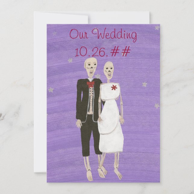 Invitaciones a la boda de Halloween de la pareja S (Anverso)