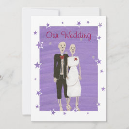 Invitaciones a la boda de Halloween en Skeleton, P