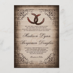 Invitaciones a la boda de herradura en un país rús