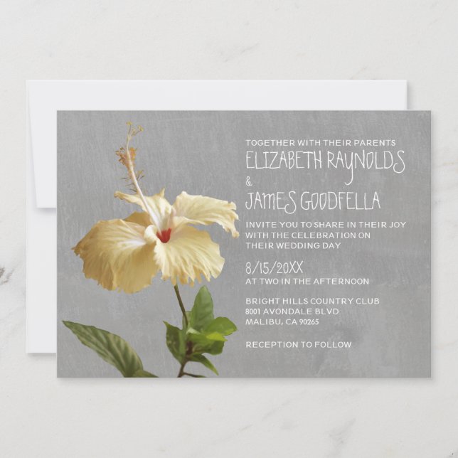 Invitaciones a la boda de Hibiscus (Anverso)